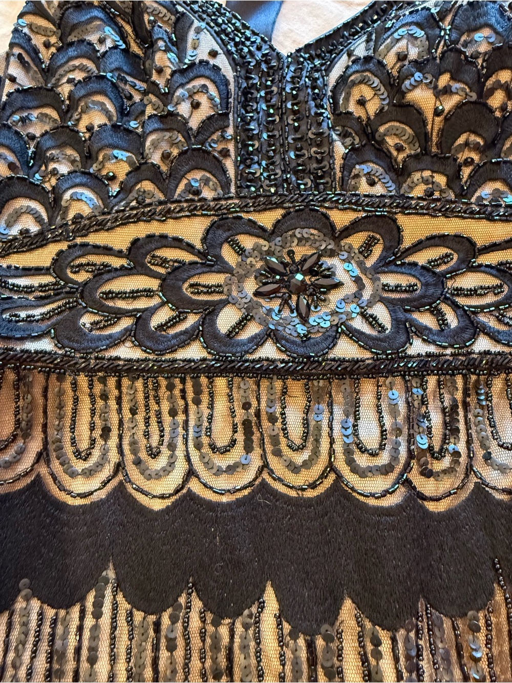 Sue Wong Black Nude Embellished Y-Back Dress 10 - Picture 4 of 9